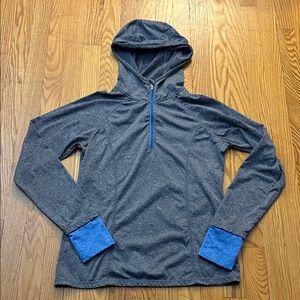 Reebok Charcoal and Cobalt Hooded Pullover